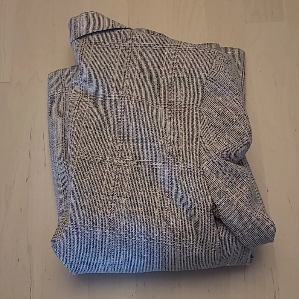 NWOT VTG Giovanni Bellini Grey Mutli Colored Plaid Wool 3/4 Sleeved Blazer - Picture 12 of 12